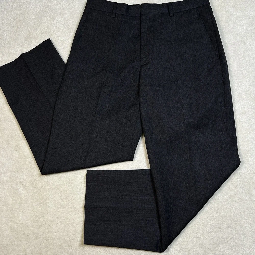 Banana Republic Wool Dress Pants Men's 33x30 Lined Dark Gray Flat Front